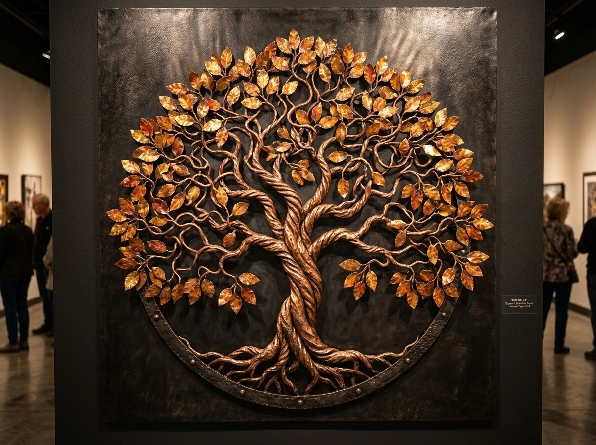 Hand-Hammered Sheet Metal Tree of Life